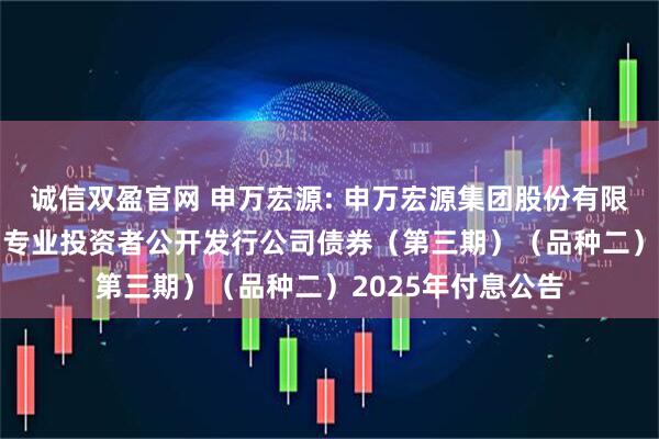 诚信双盈官网 申万宏源: 申万宏源集团股份有限公司2022年面向专业投资者公开发行公司债券（第三期）（品种二）2025年付息公告