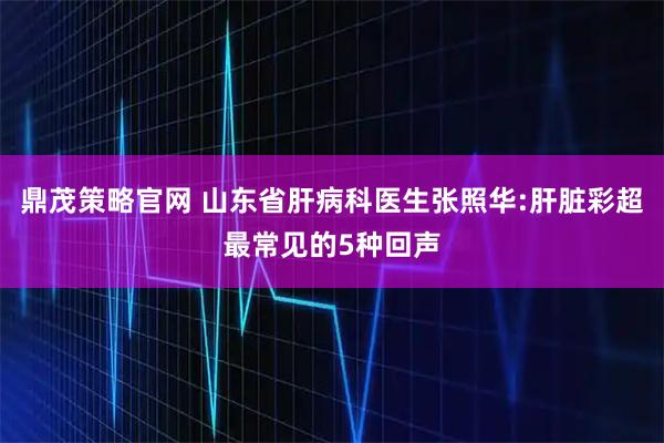 鼎茂策略官网 山东省肝病科医生张照华:肝脏彩超最常见的5种回声